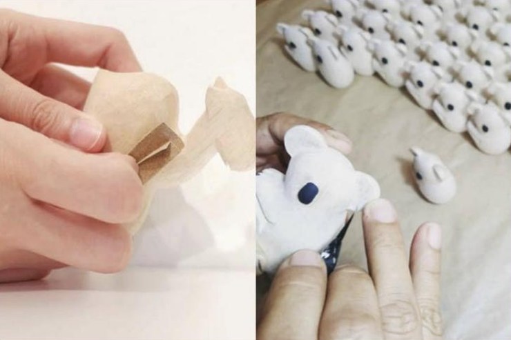 Sculpture au couteau et peinture à la main des animaux T-Lab