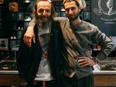 Marco Beretta et Jérôme dans la galerie Stamberga, à Milan