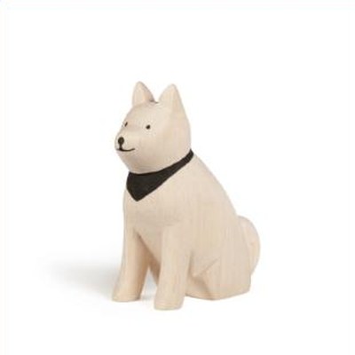 Chien Akita en bois