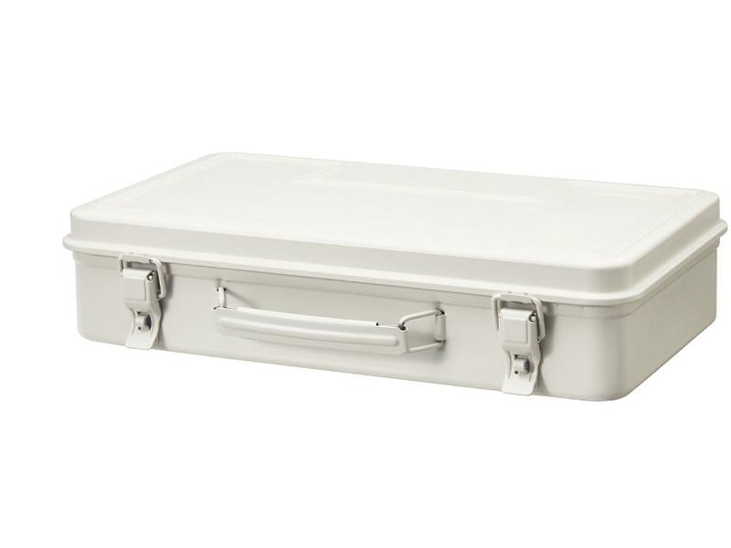 Boîte à outils en acier blanc cassé de MUJI