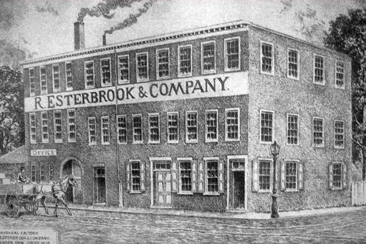 Gravure de l’usine R. Esterbrook & Company à Camden